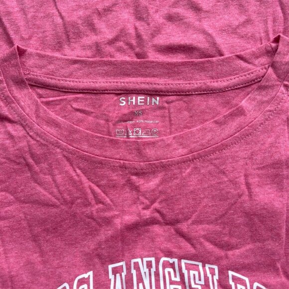SHEIN Women's Los Angeles California Pink Graphic Oversized T-Shirt Top NIB - Picture 10 of 10